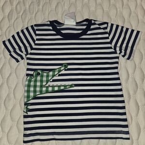 Shrimp & Grits Kids Short Sleeve Shirt Toddler Boys Seersucker Alligator Size 3t